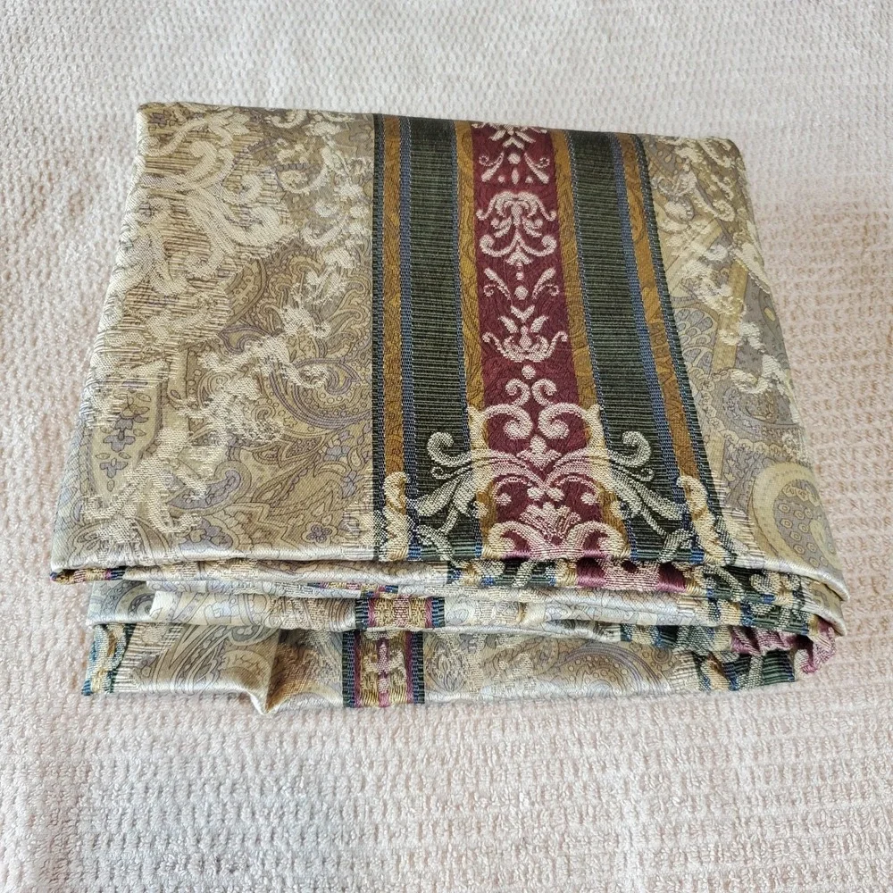 Croscill Vtg Striped valance 18x86 Cotton Blend Gold, Pink, Green,‎ Beige EUC